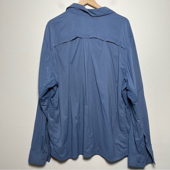 REI Coop Men Shirt XXL Blue Sahara Long-Sleeve Solid Vented Nylon Poly - Picture 9 of 15